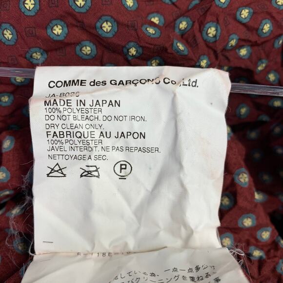 JUNYA WATANABE Size S Burgundy White Polyester Dots 3/4 Sleeves Midi Dress - Picture 9 of 10